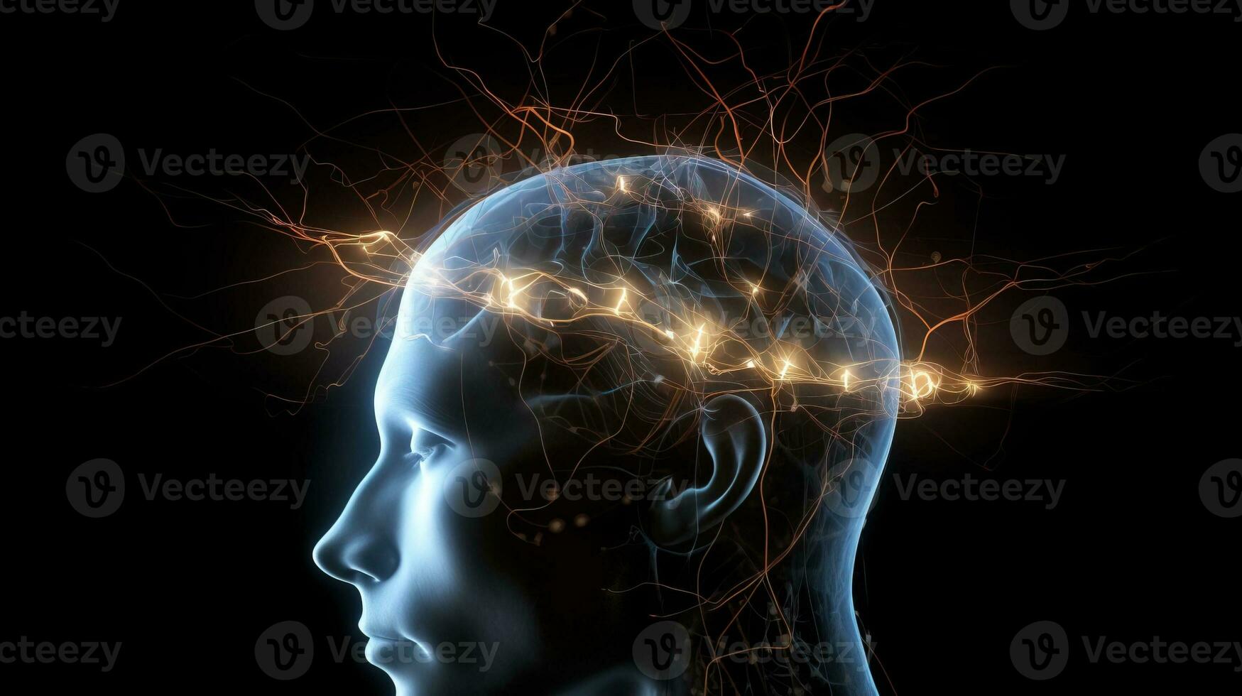 Digital technologies of the future. Communications of artificial intelligence. AI generated. photo