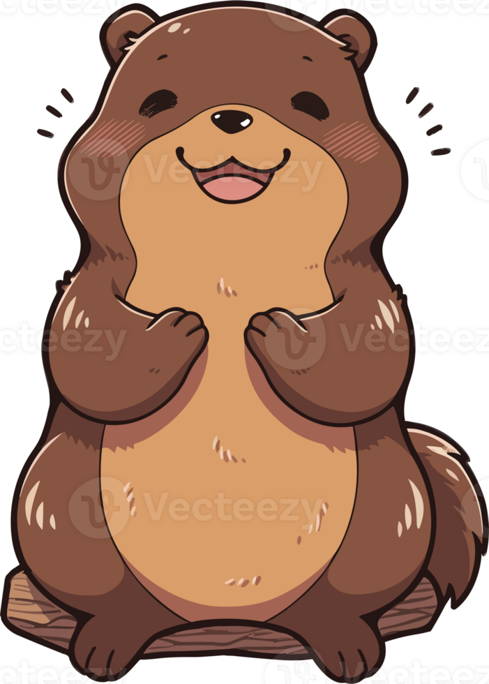 Cartoon happy beaver, Beaver Illustration png