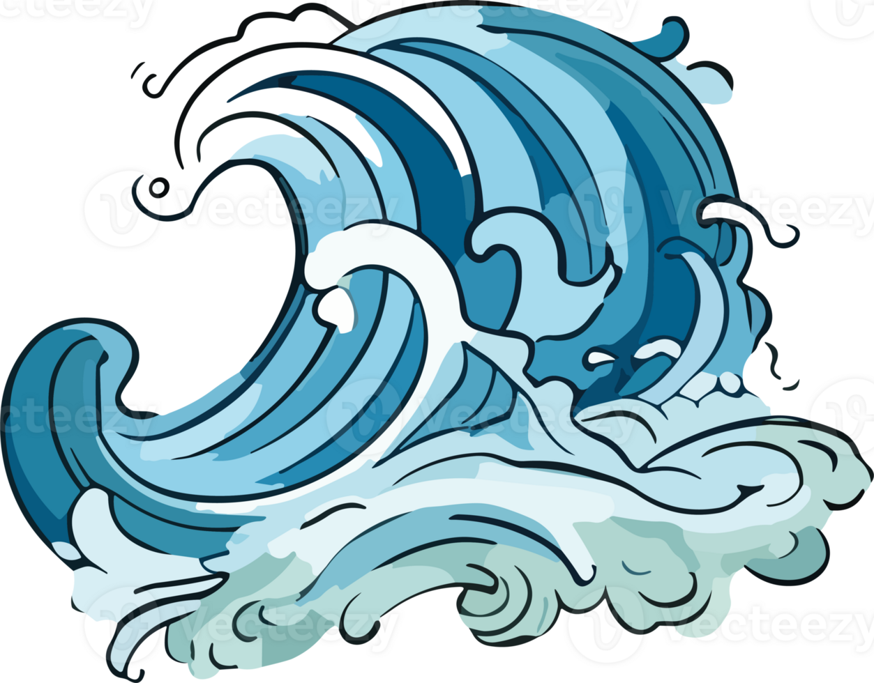 Crashing Water Waves Illustration 26414472 PNG