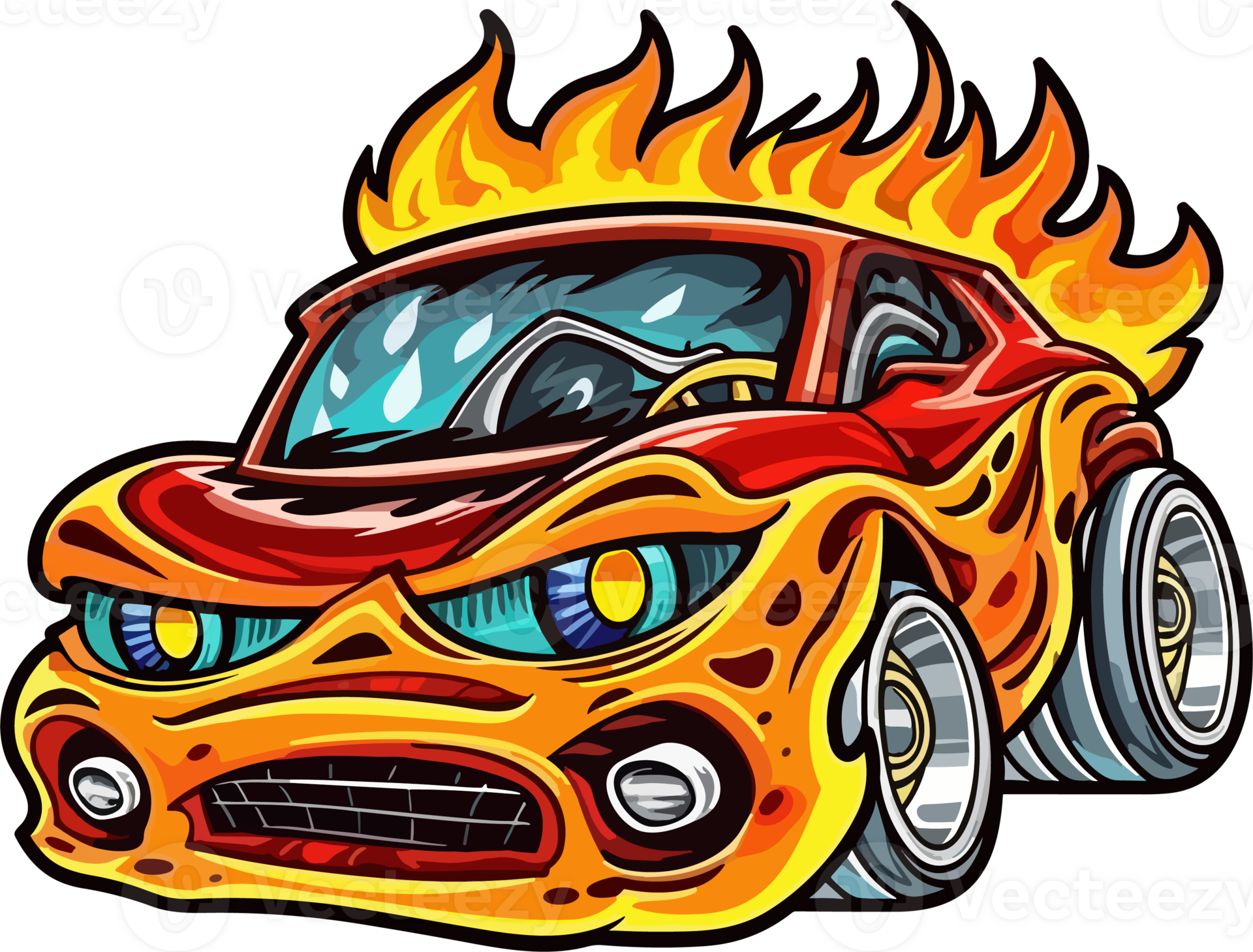 fire-car-illustration-26414483-png