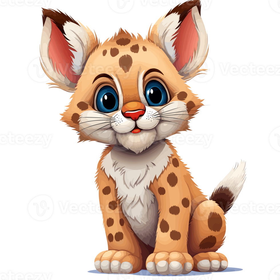 Portrait of bobcat vector illustration png