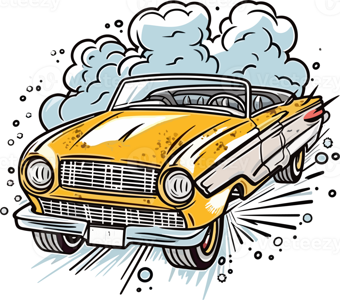 Vintage Super Car Illustration png