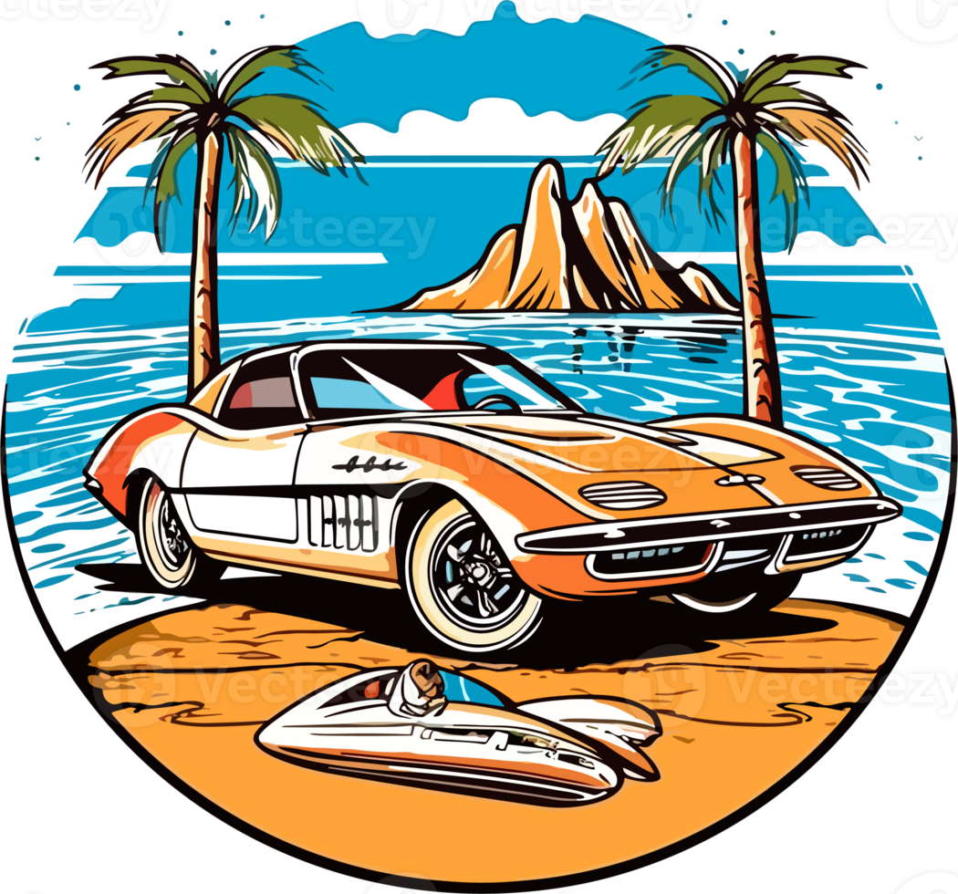 vintage super carro ilustração png