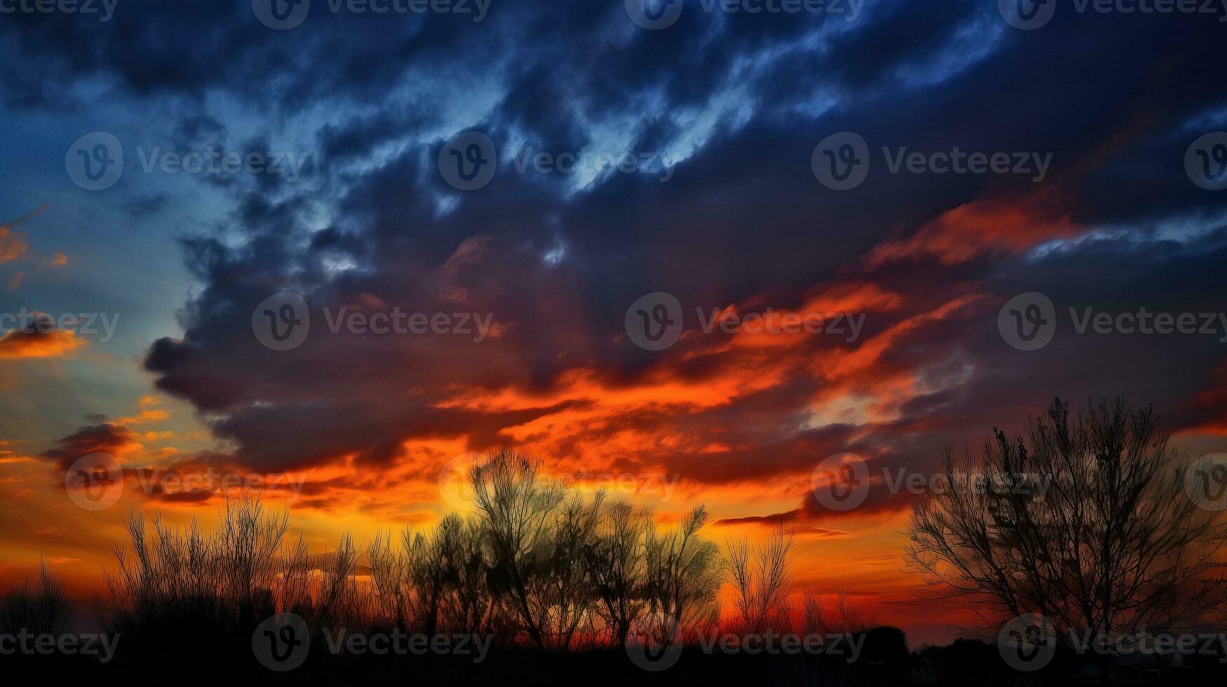 Colombia Independence Day, evening national colored sky background. AI generated. photo