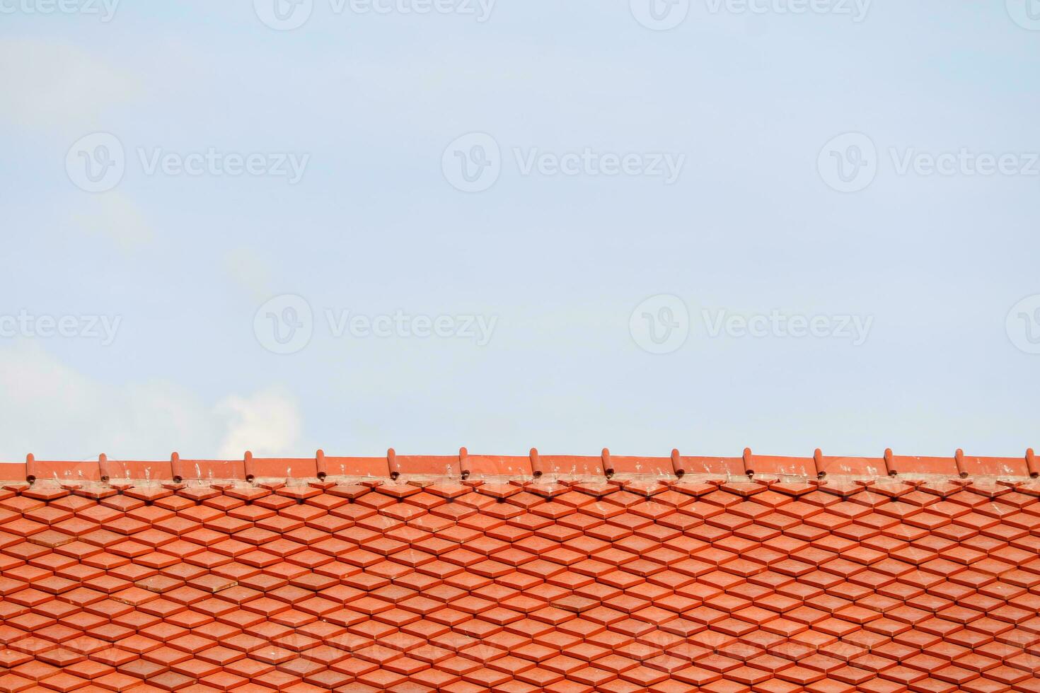 Roof on top and blue sky white cloud background photo