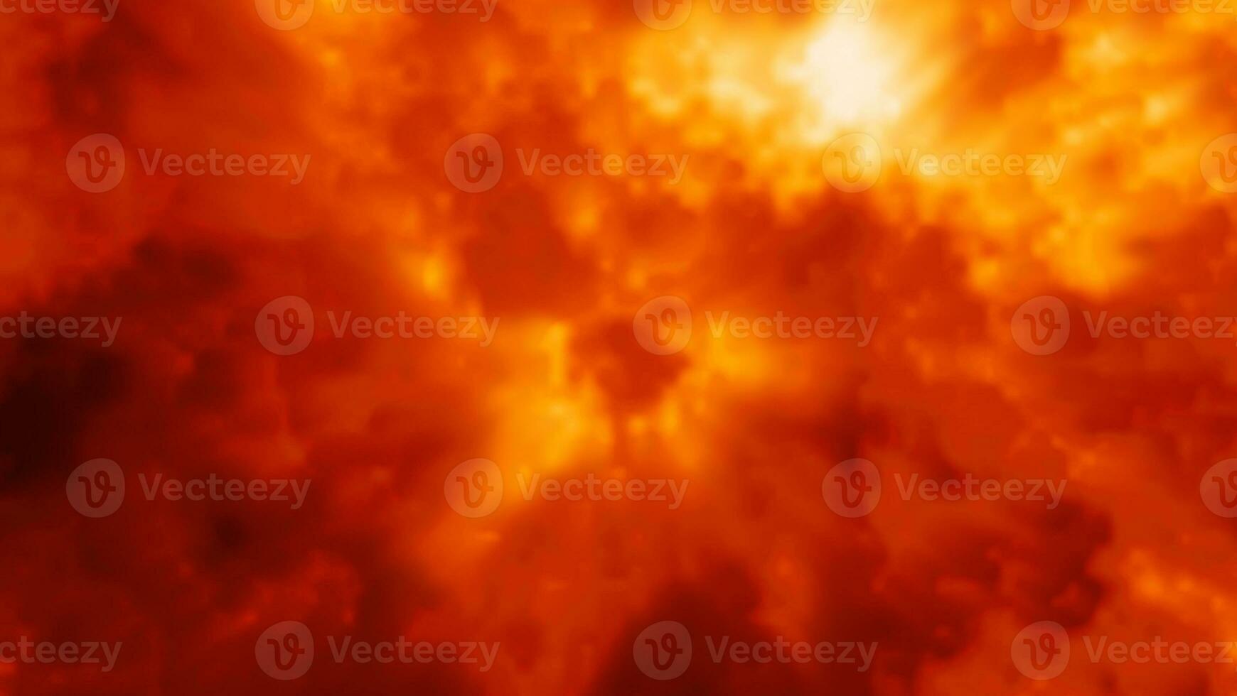 Abstract red orange blur cloud  with light white ray and dark red cloud around background photo