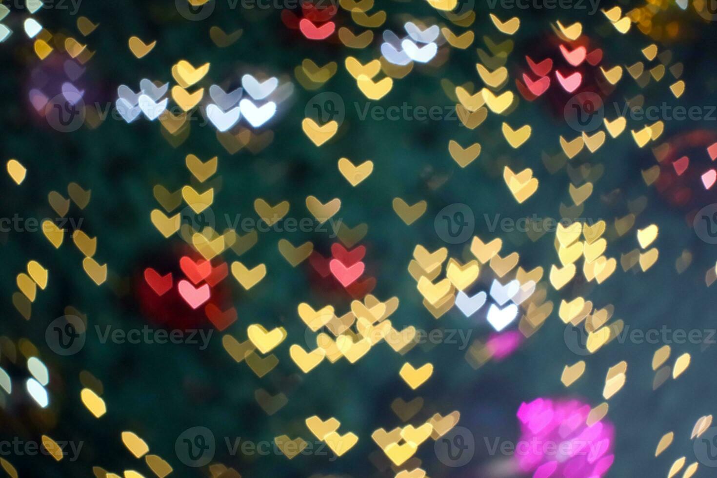 Blur and bokeh heart shape love valentine night light photo