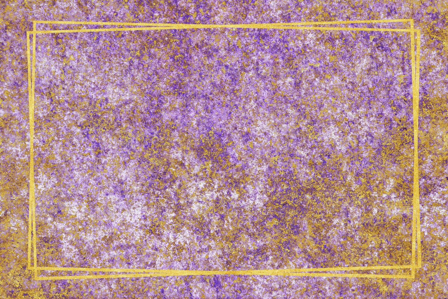 Amethyst in marble and mineral gold on the texture surface with luxury gold border photo