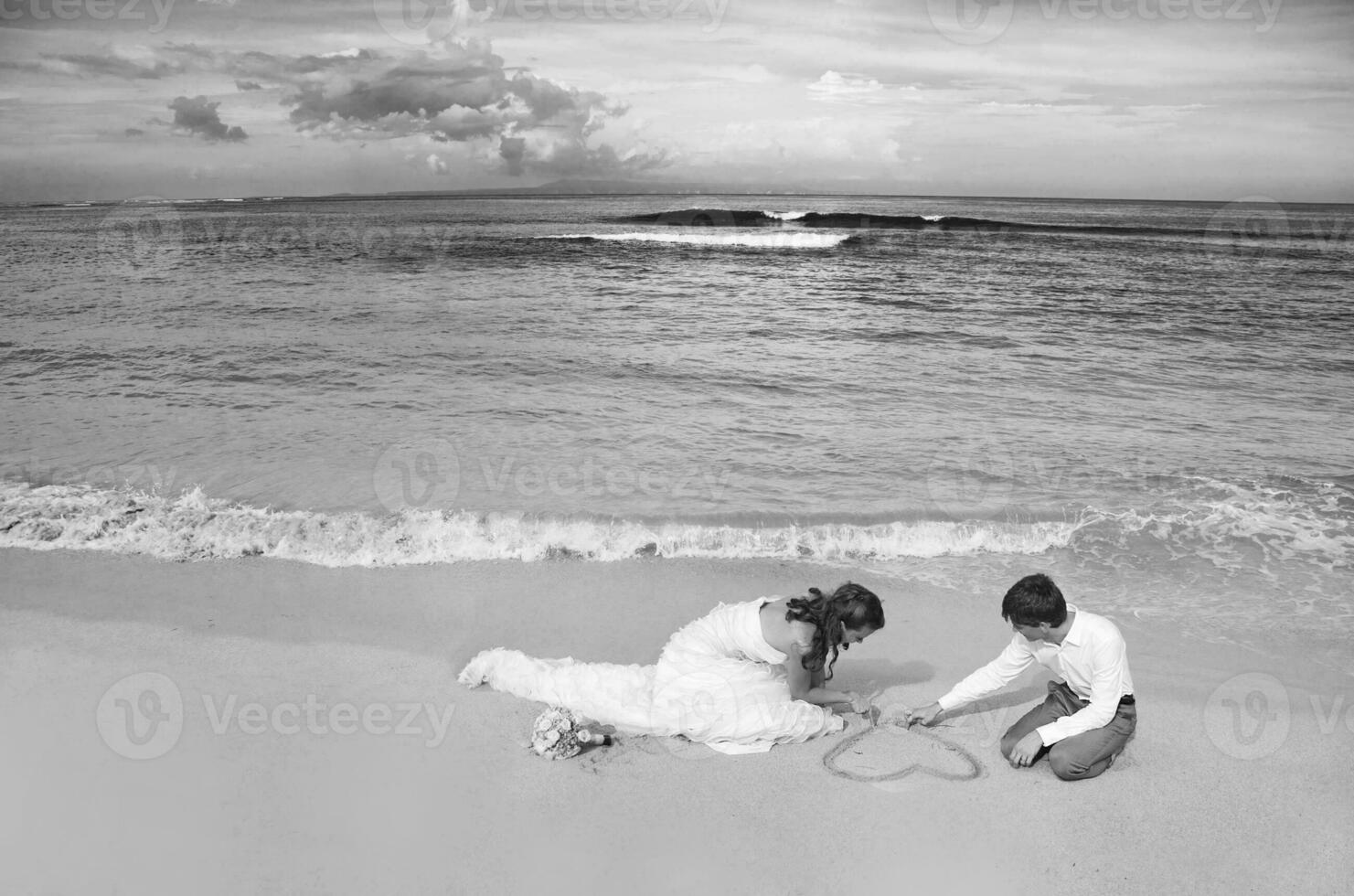 Beautiful, happy newly married couple photo