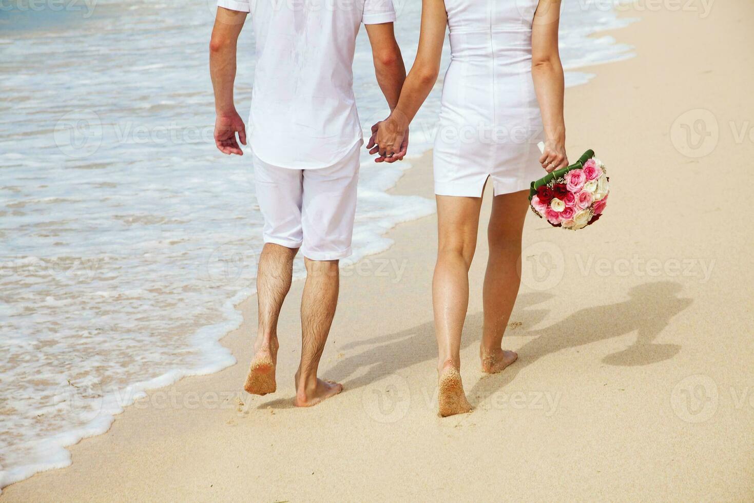 Beautiful, happy newly married couple photo