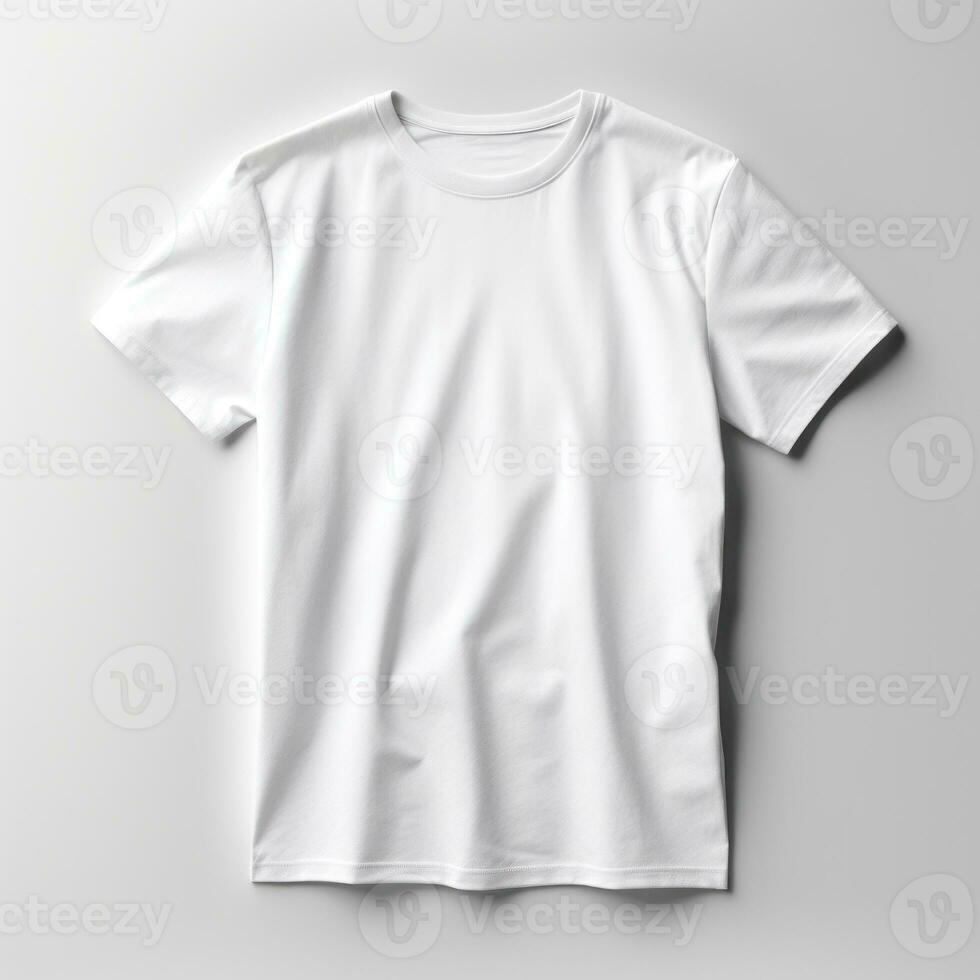 blanco camiseta Bosquejo aislado foto