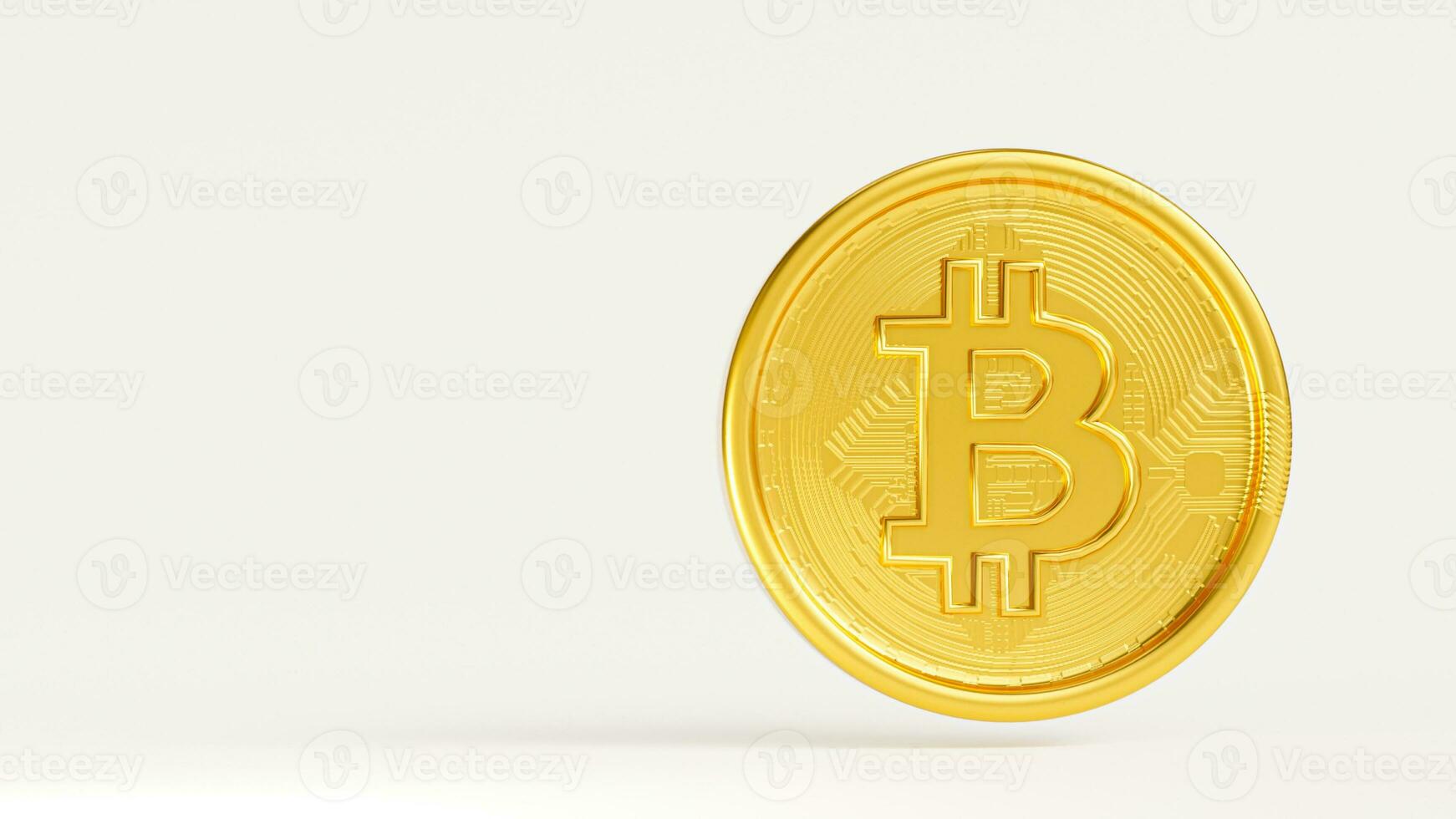 3d rendering of bitcoins isolated on white background photo