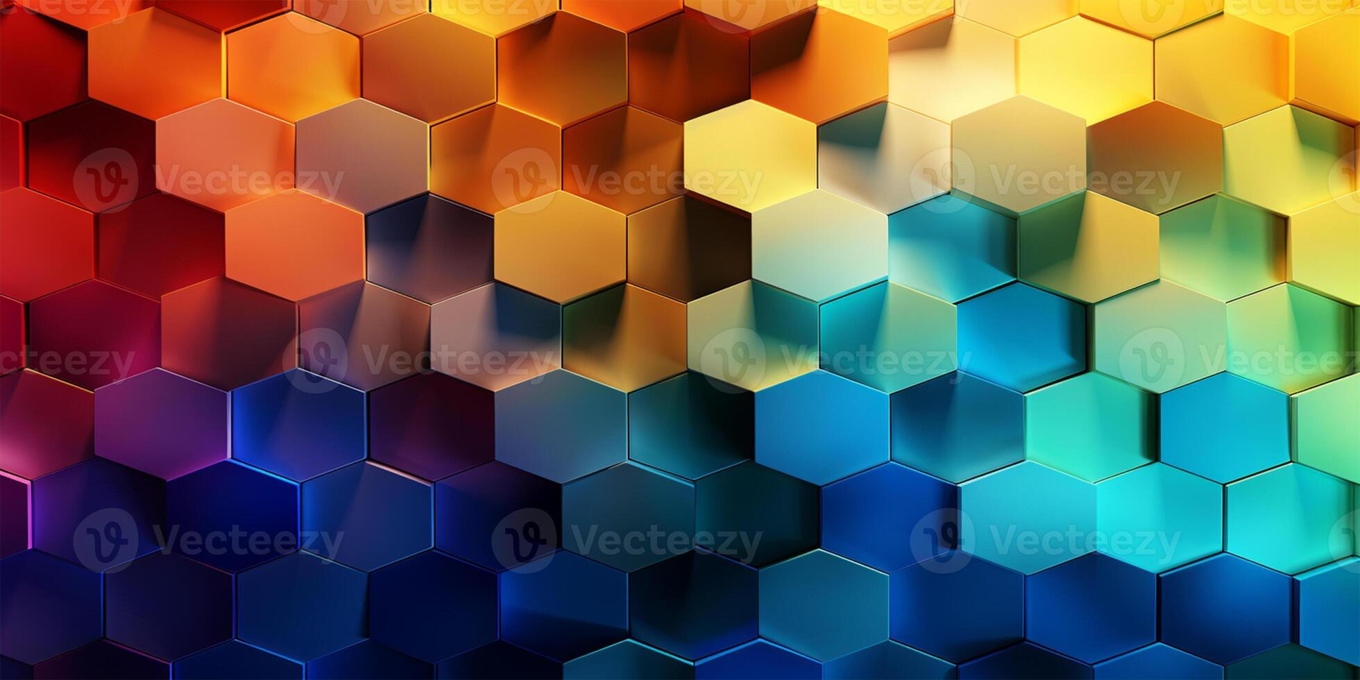 Abstract colorful geometric vector background, hexagon pattern AI Generated photo