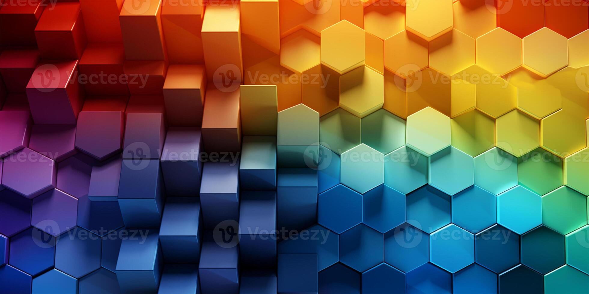 Abstract colorful geometric background, hexagon pattern photo