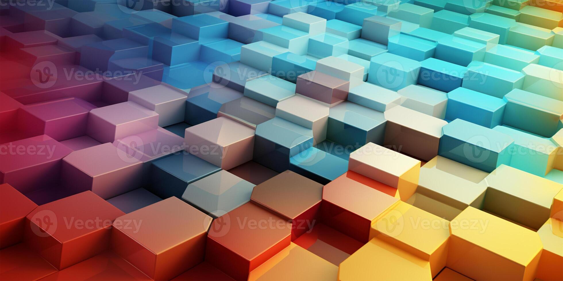 Abstract colorful geometric background, hexagon pattern photo