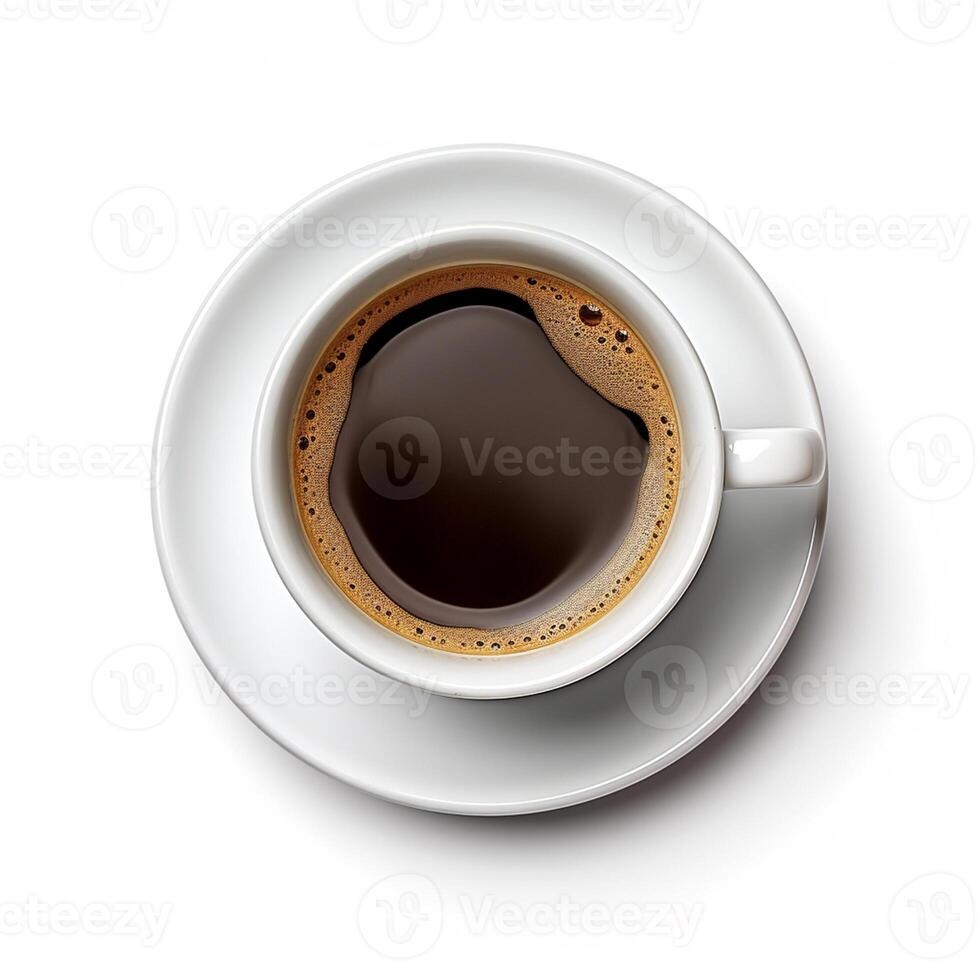 White mugs with hot chocolate, with and without chocolate powder photo