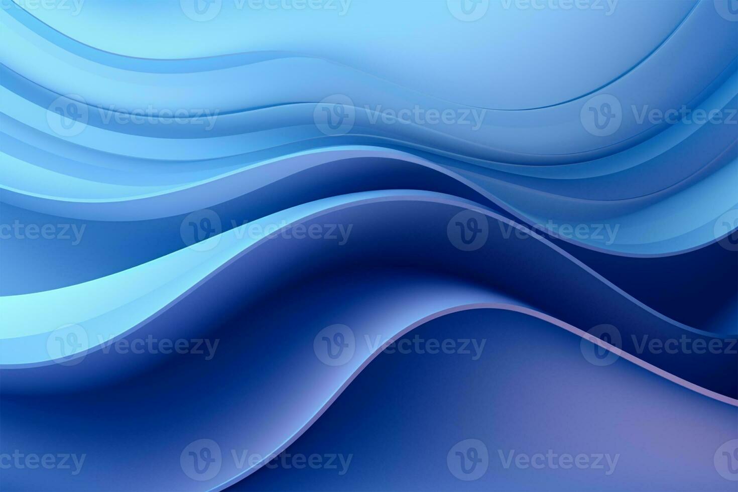 Blue abstract background with wavy lines. illustration for your design AI Generated photo