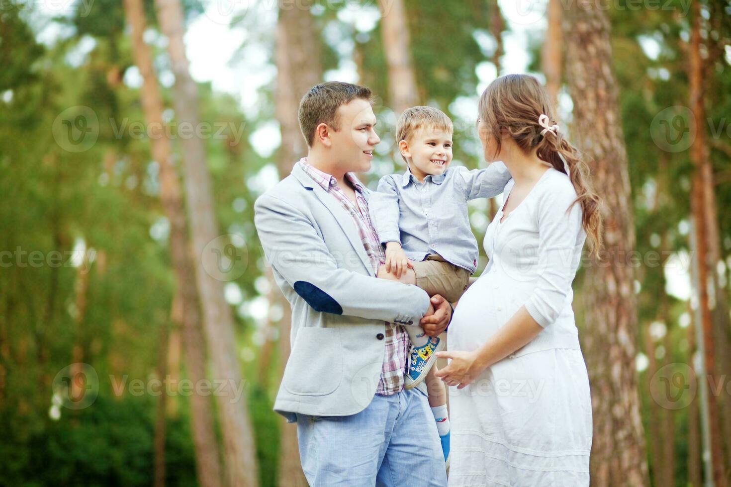 Beautiful family in the park photo