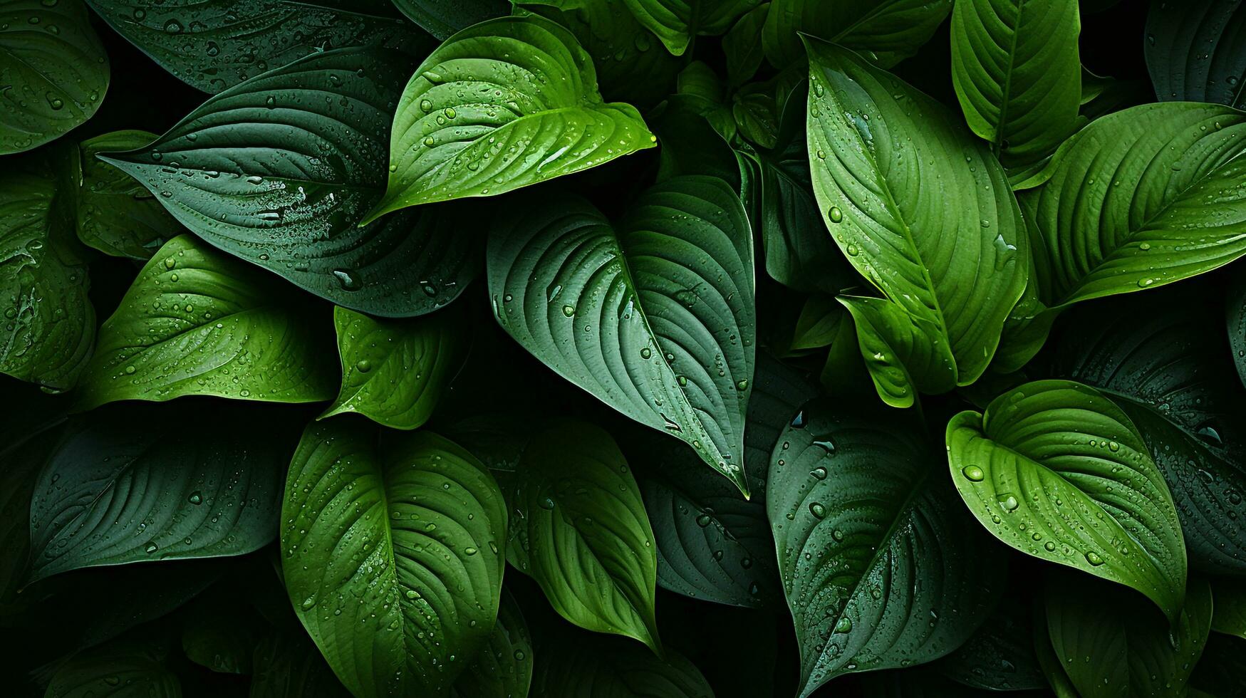 Green Leaves Background, Ai Generative photo