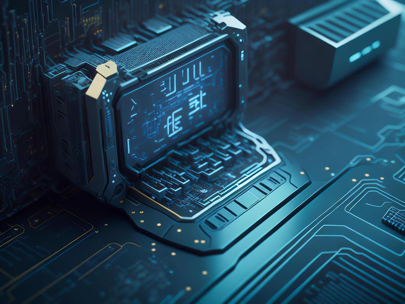 Futuristic Technology Background Abstract Coding Concept for Modern Business and Innovation, photo