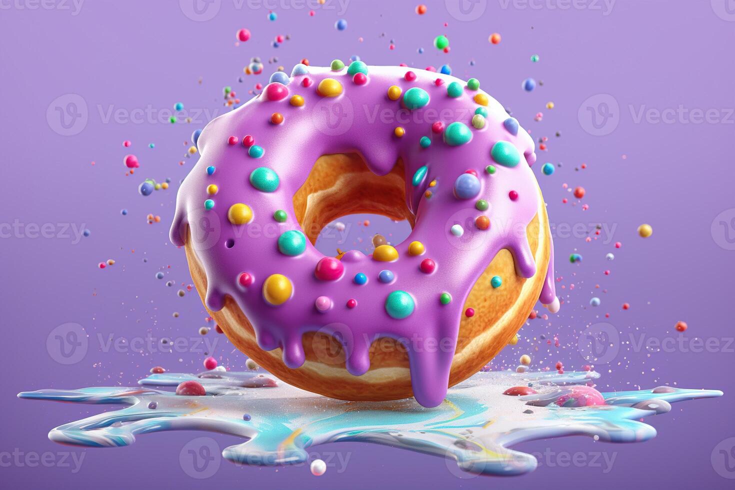 Fresh sweet donuts AI Generated photo