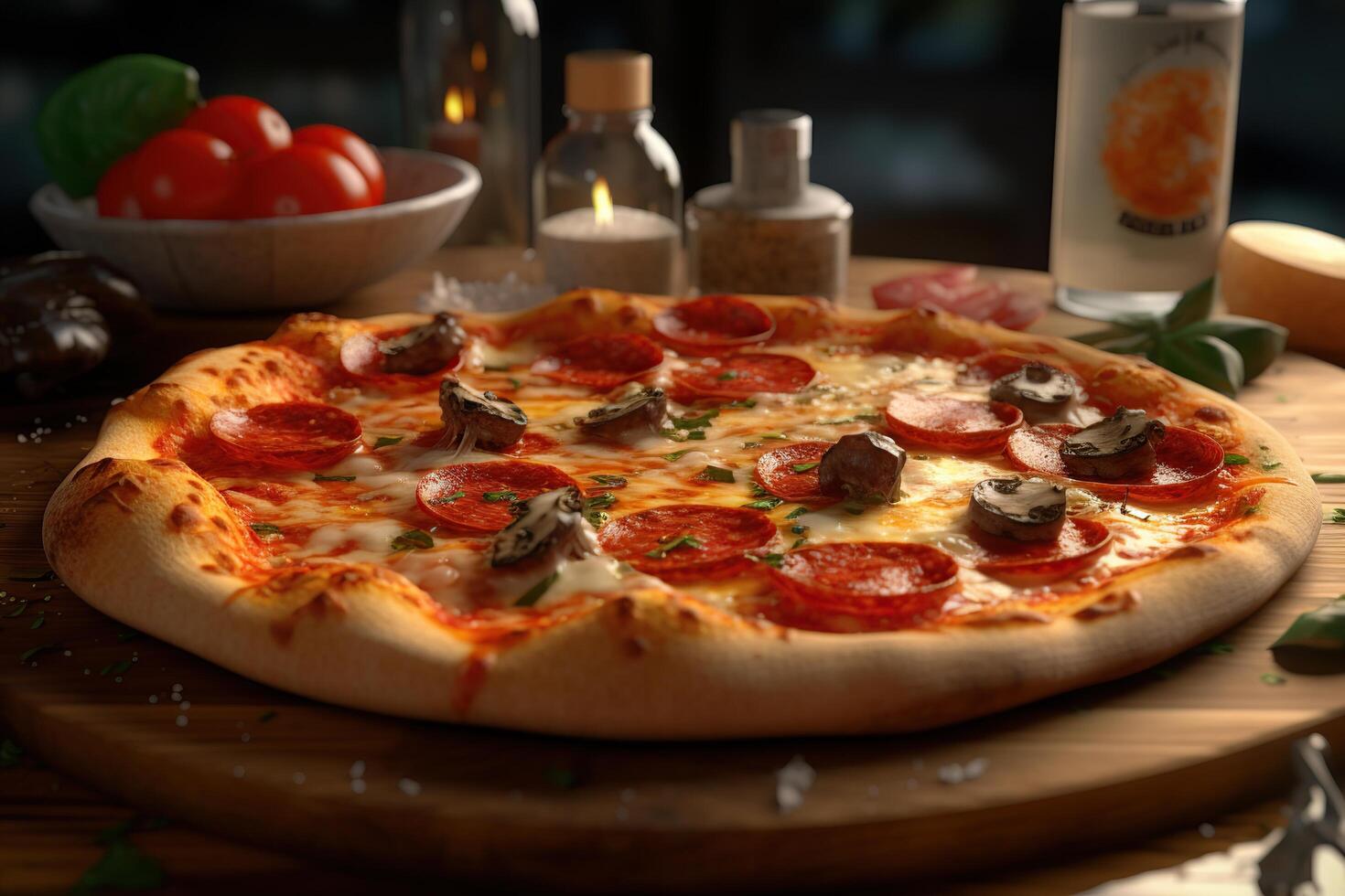 Delicious pizza food photo