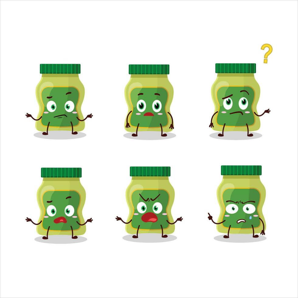 Cartoon character of wasabi with what expression vector