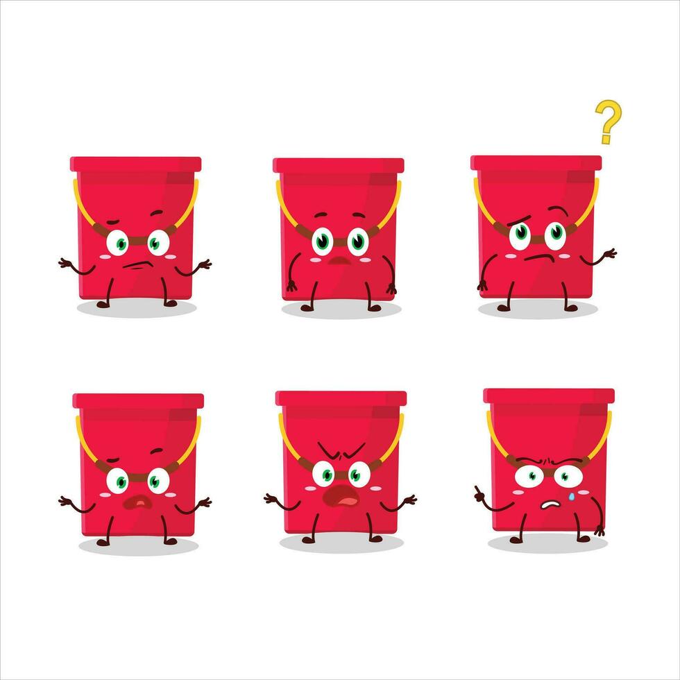 Cartoon character of red bucket with what expression 26416903 Vector Art at Vecteezy