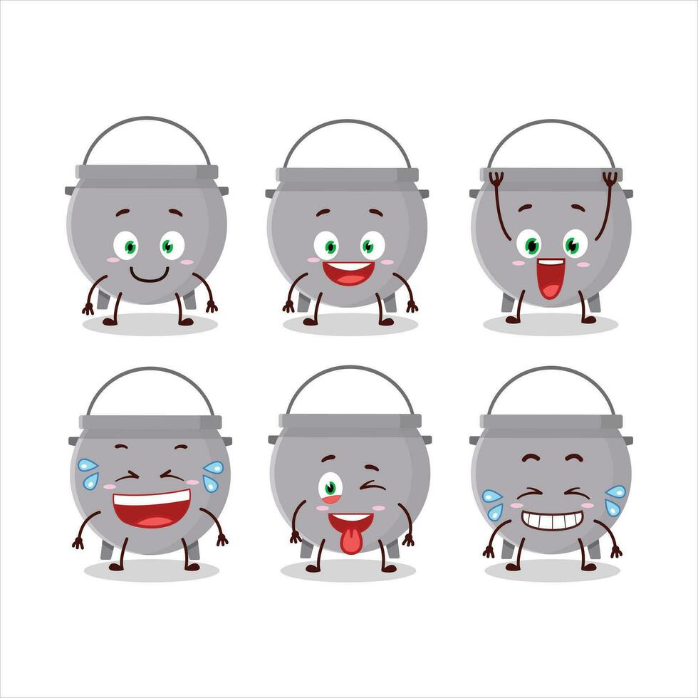 Cartoon character of cauldron bottle with smile expression vector