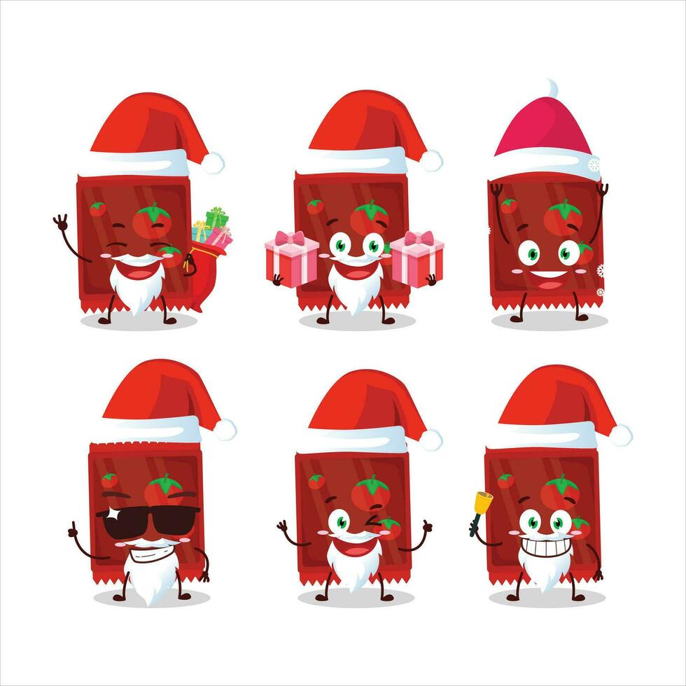Santa Claus emoticons with ketchup sachet cartoon character vector
