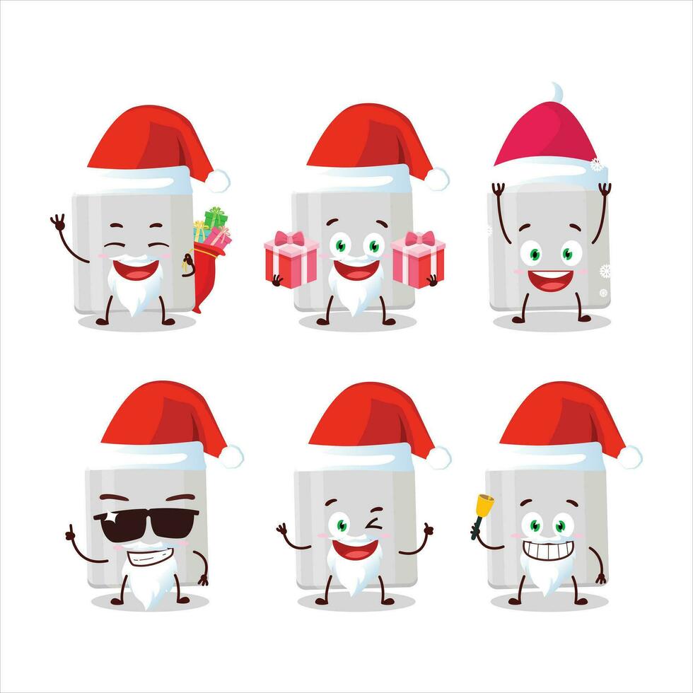 Papa Noel claus emoticones con Leche lata dibujos animados personaje vector