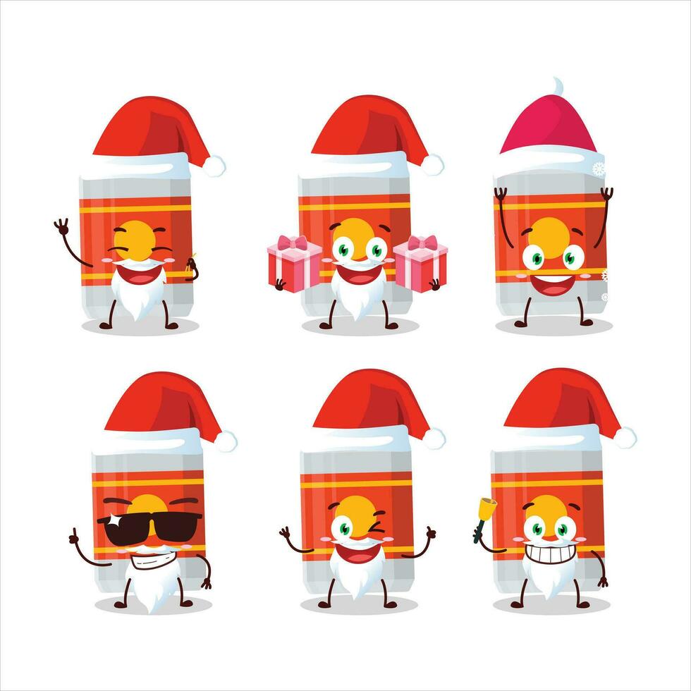 Santa Claus emoticons with beer bottle cartoon character vector