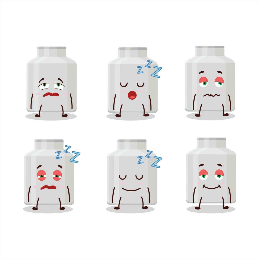 Cartoon character of milk can with sleepy expression vector