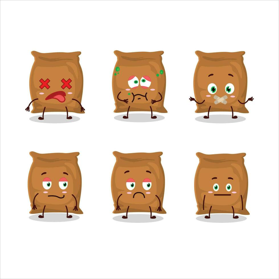 Flour sack cartoon character with nope expression vector