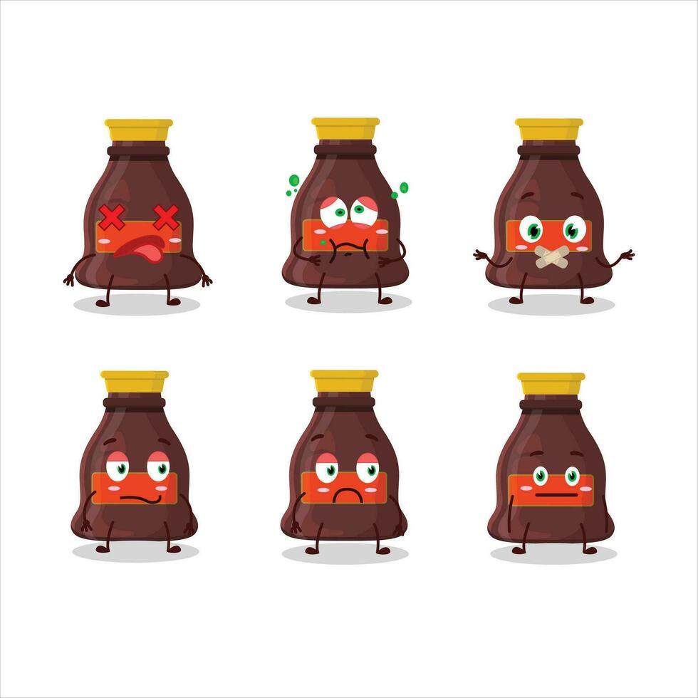 Soy sauce cartoon character with nope expression vector