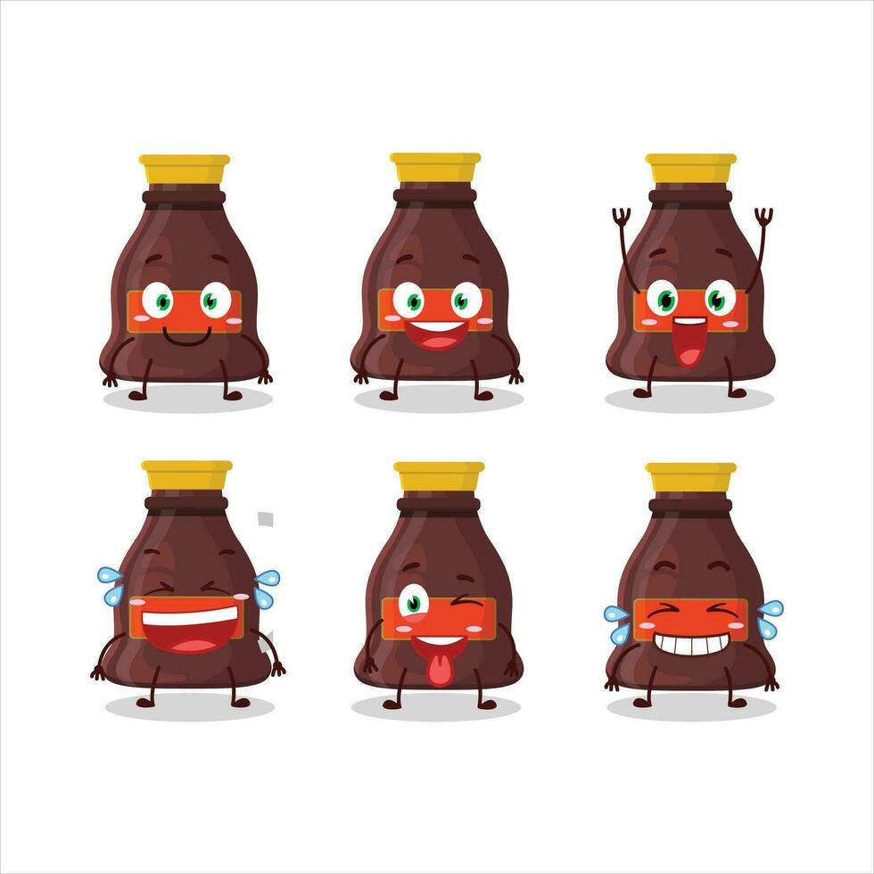 Cartoon character of soy sauce with smile expression vector