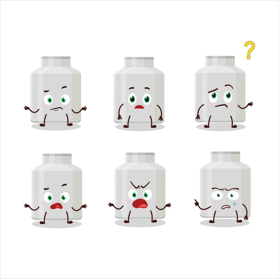Cartoon character of milk can with what expression vector