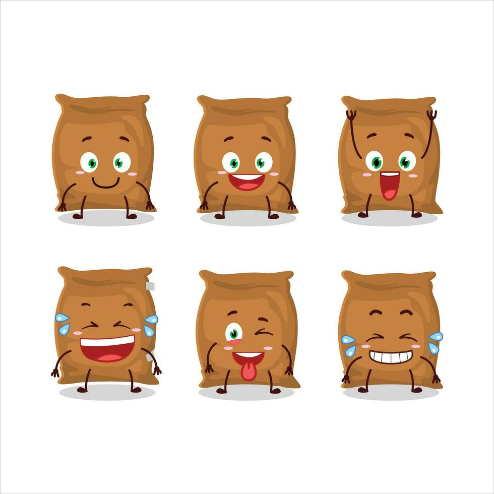 dibujos animados personaje de harina saco con sonrisa expresión vector