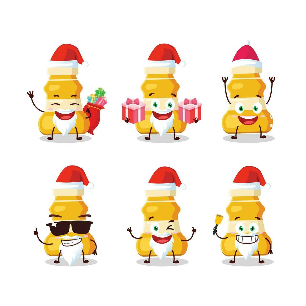 Papa Noel claus emoticones con curry salsa dibujos animados personaje vector