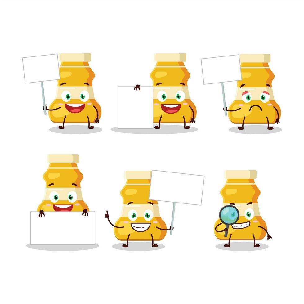 Curry sauce cartoon character bring information board vector