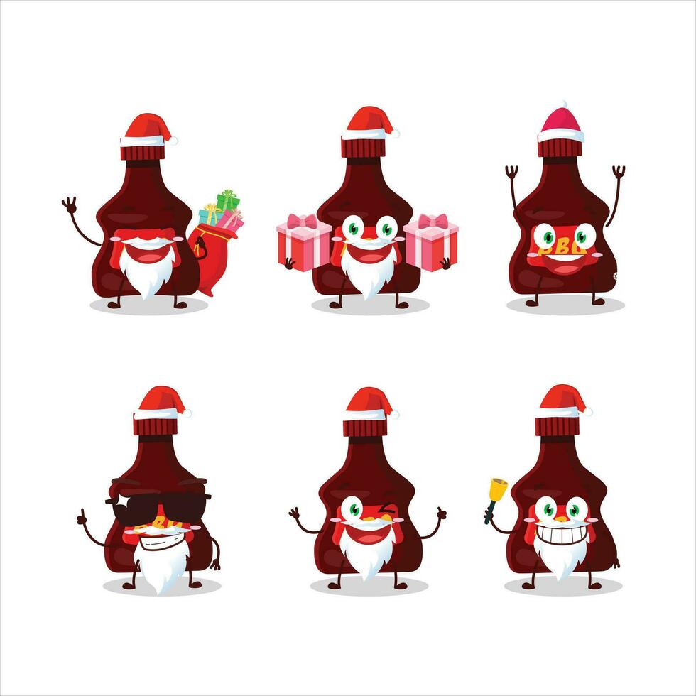 Santa Claus emoticons with bbq sauce cartoon character vector