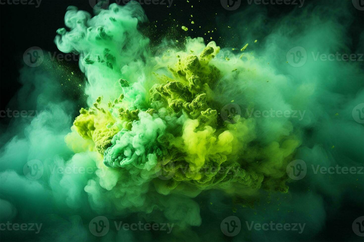 Powerful explosion of powder explosion dust, holi AI Generated photo