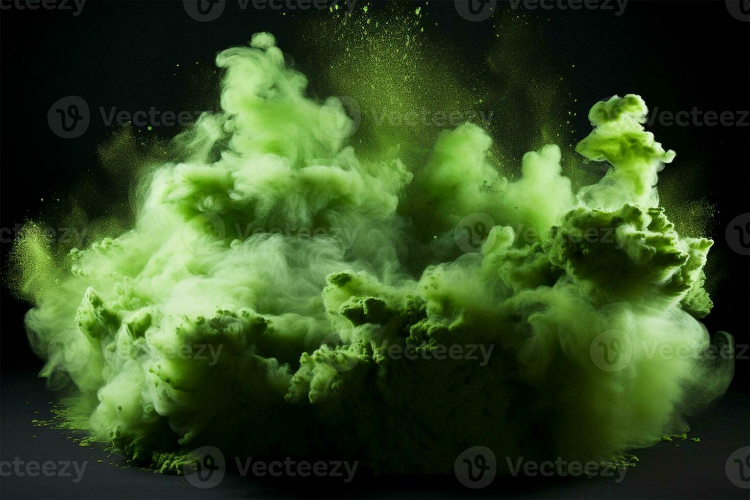 Colorful powder explosion on a black background, Holi Festival concept AI Generated photo