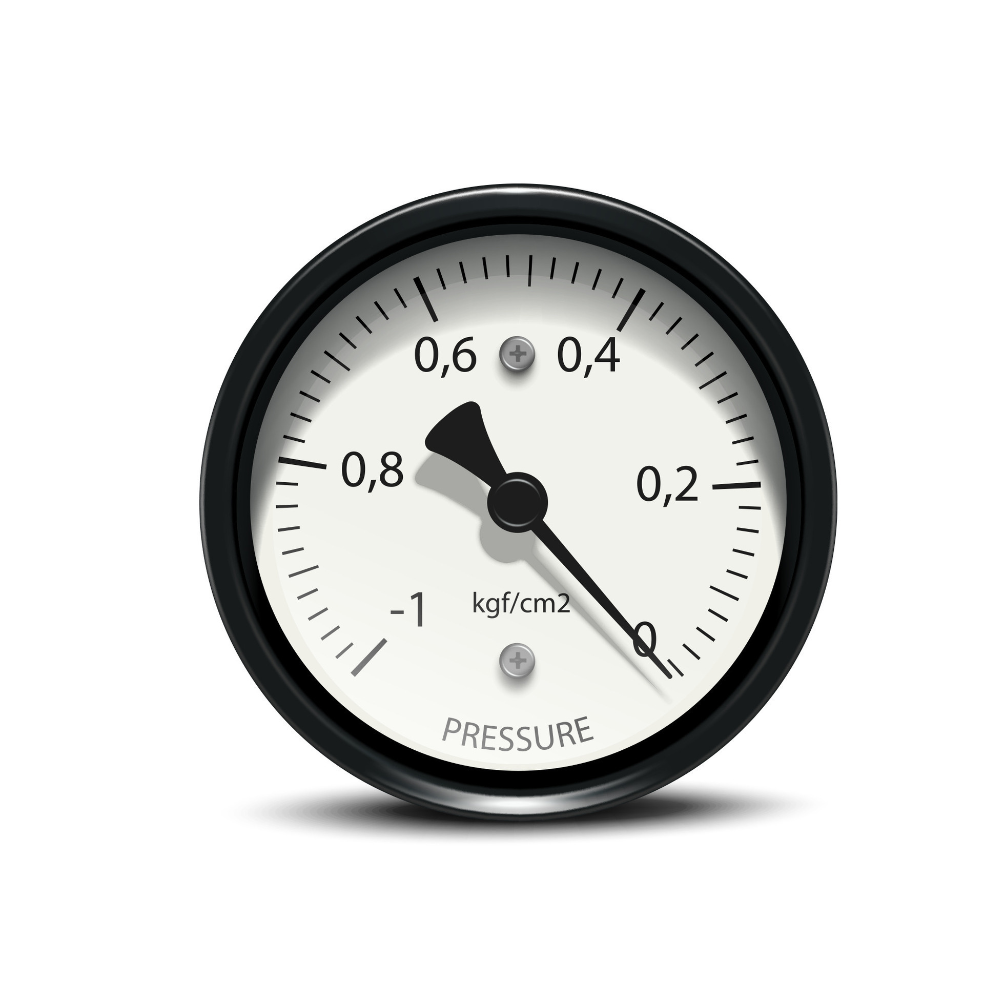 Pressure gauge with air bubble, realistic chrome and metal. 26417332