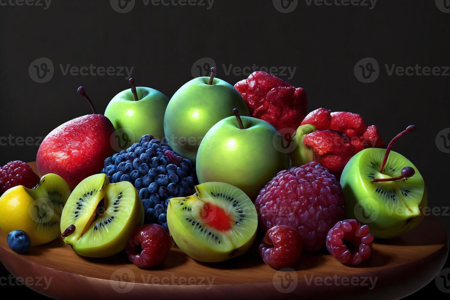 A Painting Of A Bunch Of Fruit On A Table. photo