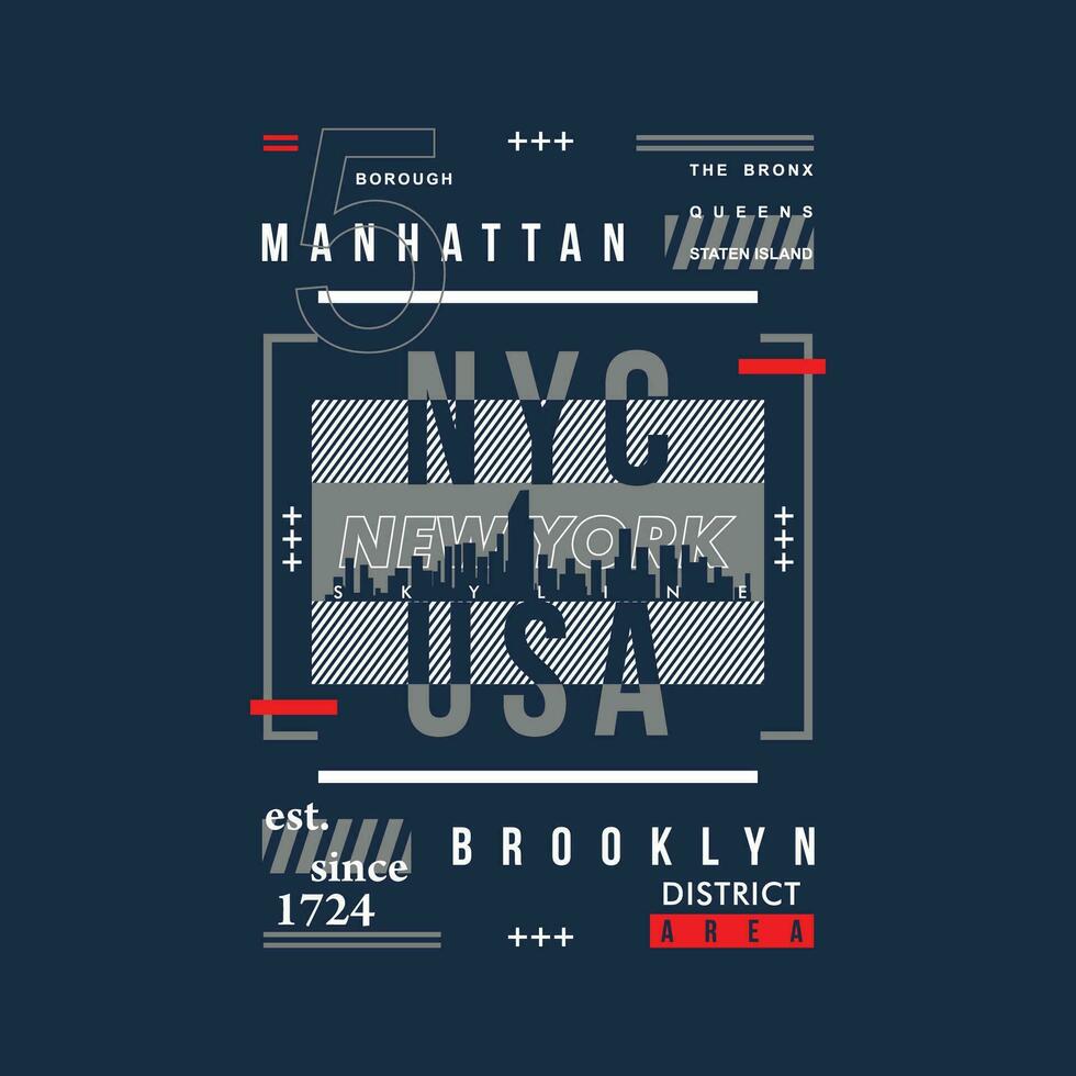 nyc usa text frame, abstract graphic, typography vector, t shirt print, casual style, and other use vector