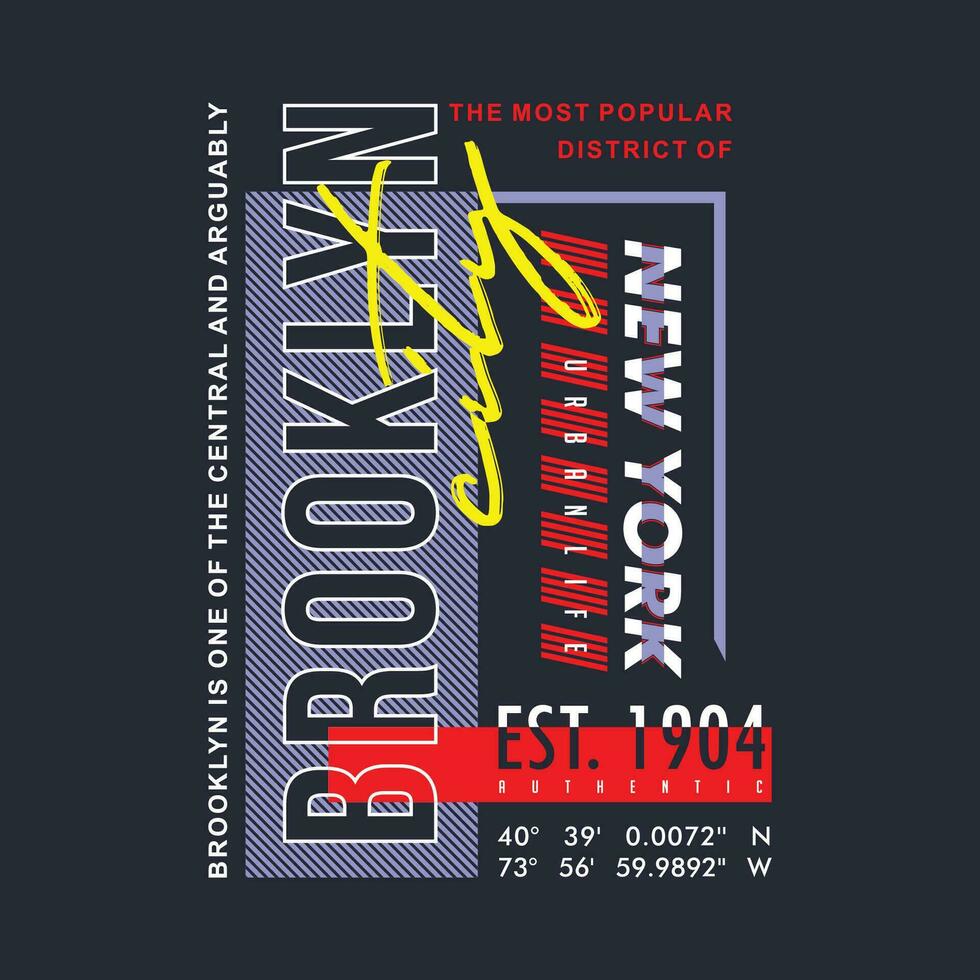 brooklyn typography vector graphic for t shirt prints and other uses. poster, sticker, wall murals