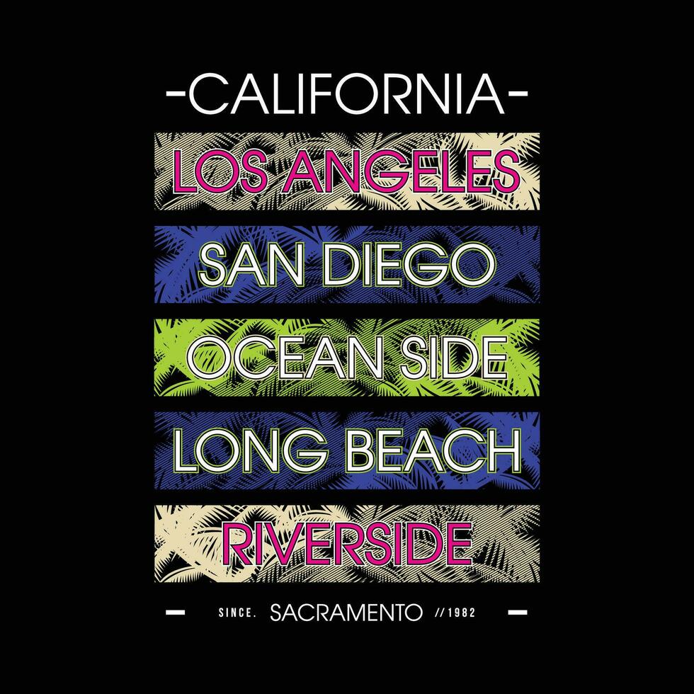 California gráfico, tipografía vector, playa tema ilustración, bueno para impresión t camisa y otro utilizar vector