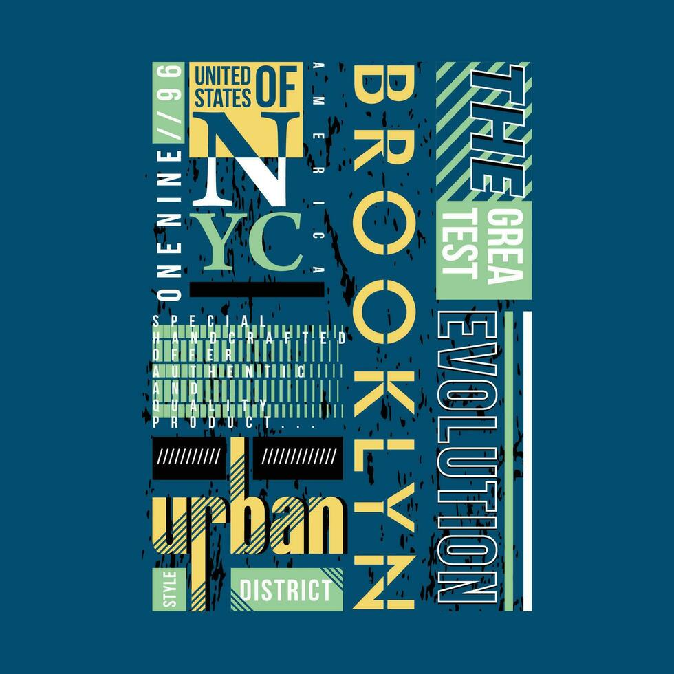 brooklyn letras, resumen gráfico, tipografía vector, t camisa imprimir, casual estilo, y otro utilizar vector