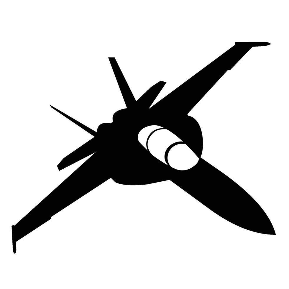 F18 jet fighter silhouette icon vector
